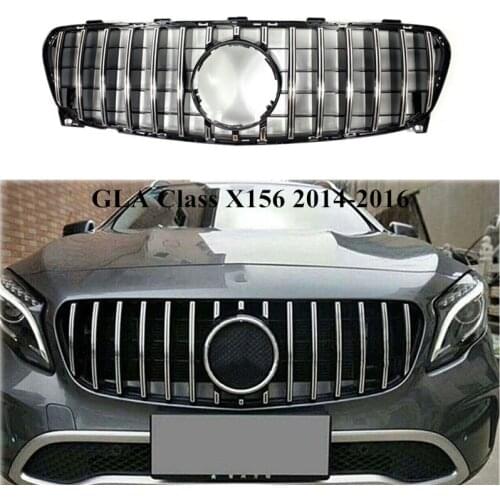 ABS GT Style Kidney Mesh Grille For M-ercedes B-enz GLA Class X156 GLA200 GLA250 GLA45 2014 2015 2016 Black Car Grille Grille