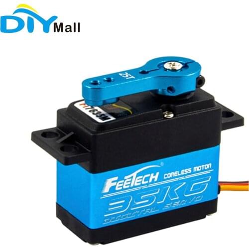 Feetech 7.4V 35KG Fi7635M 180Degree Digital Servo Coreless Motor Blue Aluminum Alloy Gear Servo With CNC Aluminum Servo Horn Arm