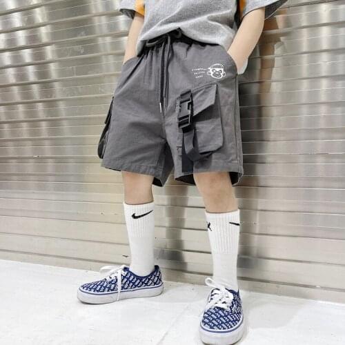 Summer New Baby Boys Shorts Casual Loose Childrens Korean Short Pants Fashion Pocket Cargo Shorts for Boys 3-10 Y Kids Shorts