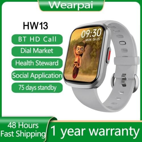 Wearpai HW13 Fitness Watch Sleep Monitor Multi Sport Modes Smart Band Waterproof Music Control Black Smart Watch for iOS Android