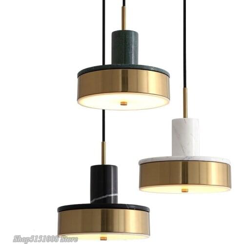Modern Pendant lamp Nordic Marble LED Pendant Light Dining Room Living Room Bedroom Bedside Hanglamp home decor Light Fixstures