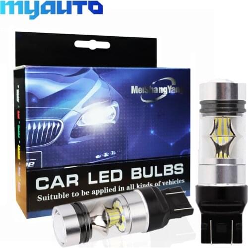 2Pcs T20 7443 Led High Power 3030 20SMD W21/5W LED Bulbs Car Driving Tail Lamp Brake Reverse Parking Lights 6000K White 12V-24V