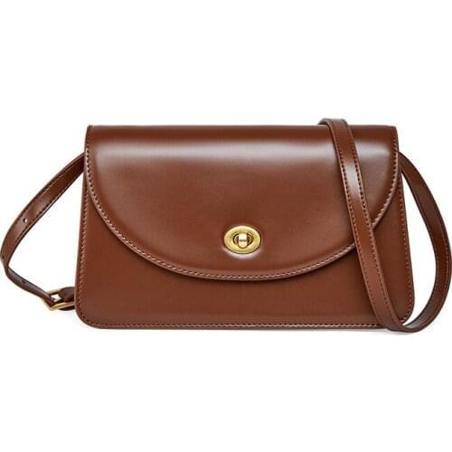 Womens Crossbody Bag With Organizer Vintage Messenger Bags Female Split Cowhide Leather High Quality Lock Shoulder Purse