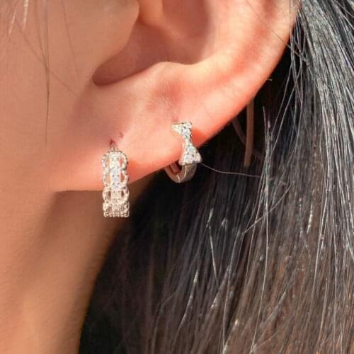 Women Jewelry Hoop Earrings Pretty Design Sweet Korean Temperament Silvery Plating Metal Earrings For Women Party Gifts