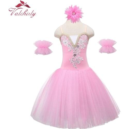 Pink Party Fancy Costume Cosplay Girls Ballet Tutu Dress Ballet Dance Leotard Performance Stage Dancing Dress for Gift