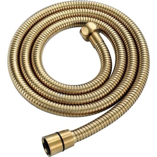 1.5M(59-Inch) Anti-Kink Flexible Brushed Gold Shower Hose Stainless Steel And Solid Brass Connector