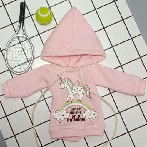 1PCS Dolls Blyth Clothes Cartoon Long-Sleeve Hoodie Hat for ob24 Azone, Licca, Pullip Clothing for 1/6 Doll Accessories