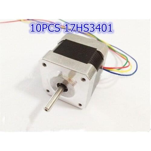 10pcs/lot 17HS3401 4-lead Nema 17 Stepper Motor 42 motor 42BYGH 1.3A CE ROSH ISO CNC Laser Grind Foam Plasma Cut