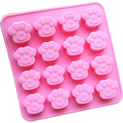 16 footprint cooking tools chocolate ice mold Silicone Mold baking Fondant candy Sugar Craft DIY Cake