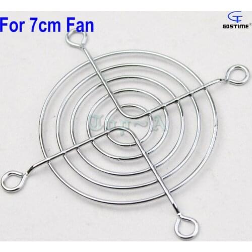 2 Pcs / Lot Gdstime 7cm Fan Iron Net DC Fan Grill Protector Silver Metal Finger Guard Used for 70mm Cooling Cooler Fan