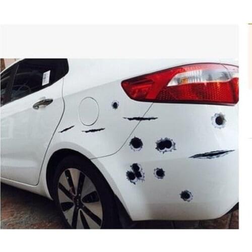 21CMX29CM 3 Types Large Bullet Holes Sticker Simulation Bullet Holes Personality Sticker Scratch Repair