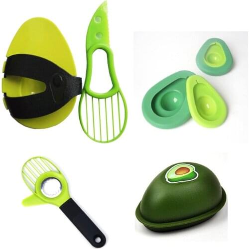 3-in-1 Avocado Slicer Pitter Cutter Pit Remover Peeler 3 in 1 Plastic Scooper Knife Corer Slicing Tool Kitchen Fruit Gadget