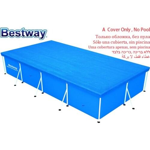 58107 Bestway PE 4.10mx2.26m Cover for 400x211cm Above Ground Swimming Pool AG Pool Lid Anti Dust,Rain,Leaves,Cold !NOT Pool