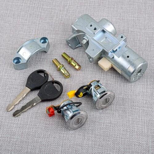 8Pcs/Set Car Ignition Barrel Switch Door Lock Cylinders With Keys Set Accessories Fit For Nissan Navara D22 03/1997-05/2006