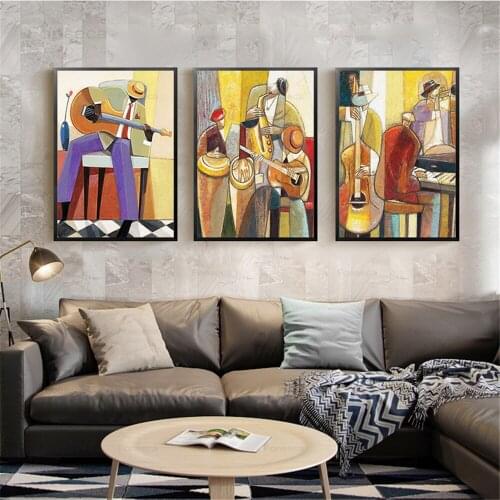 Abstract Musical Canvas Painting Nodic Vintage Posters and Prints Cafe Home Kitchen Decoration Modular Wall Art Pictures