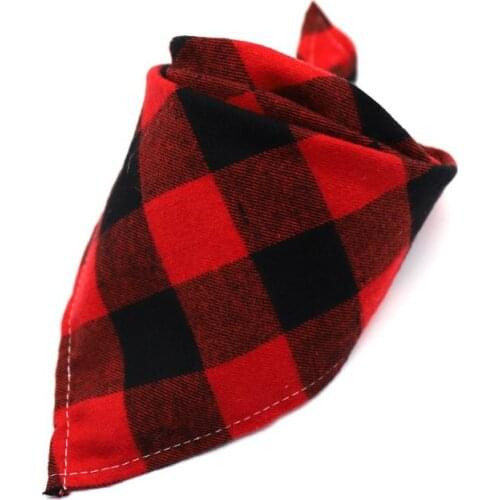 1PC New Fashion Dog Bandanas Large Pet Scarf For Dog Cotton Plaid WashableBow ties Collar Cat Dog Scarf Large Dog Accessories