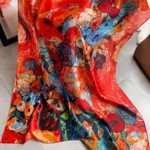 Brand Designer Silk Scarf High Quality Foulard Bandana Long Lrage Shawls Wrpas Winter Neck Scarves Pashmina Lady Hijab 2021 New