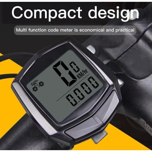 Black Waterproof Bike Cycling Computer LCD Display Bicycle Wired Odometer Speedometer Bike Accessories