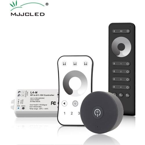 0-10V LED Dimmer RF 4 Channel 0/1-10V DC 12V AC 110V 220V 10MA/CH 2.4G Remote Control Single Color LED Strip Light Dimer L4-M
