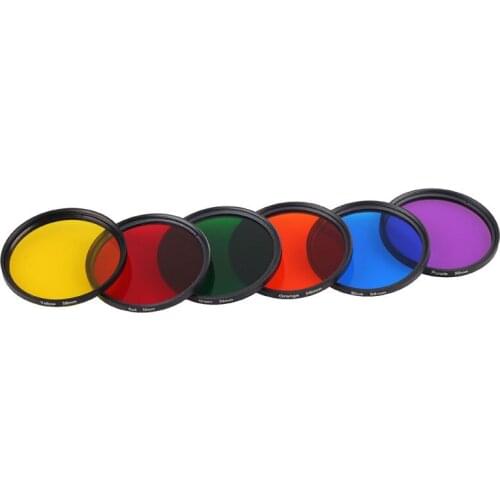 For Canon EF 50mm f/1.4 USM/for Nikon AF-S 50mm f/1.8G 58mm Camera Filter Gradient Full Red Orange Yellow Blue Purple ND2 4 8