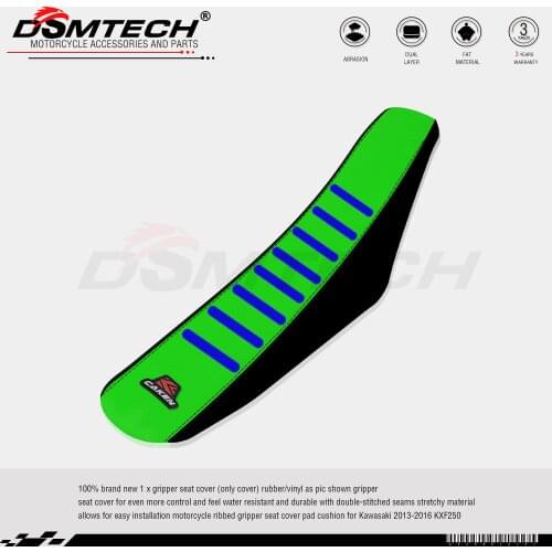DSMTECH allows for easy installation motorcycle ribbed gripper seat cover pad cushion for Kawasaki 2013-2016 KXF250