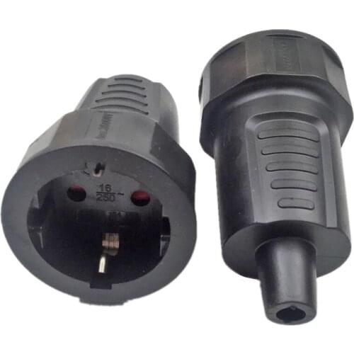 EU Germany Multifunction electrical AC power adaptor socket PVC flame retardant Travel home wiring female/Male plug 16A 250V