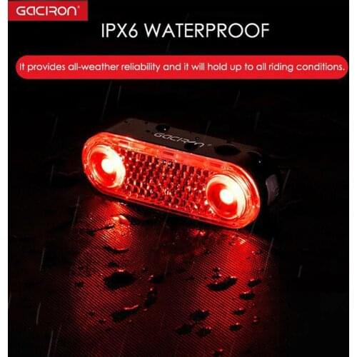 GACIRON Rechargeable Bicycle Cargo Rack Light Smart Brake Warning Rear Shelf Universal Bike Frame Reflective Cycling Light