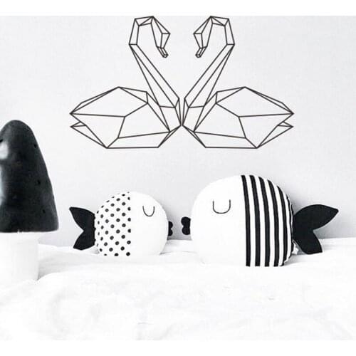 Geometric swan Nordic wall stickers living room bedroom decorative wall sticker Geometry Decals Wall Art Home Decor T180711