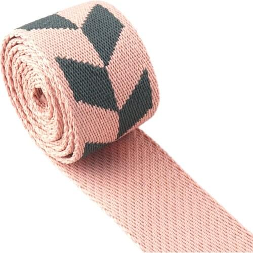 Cotton webbing 1.5 "(38mm) striped webbing colorful ribbon bag belt cloth belt canvas webbing Shape many colors