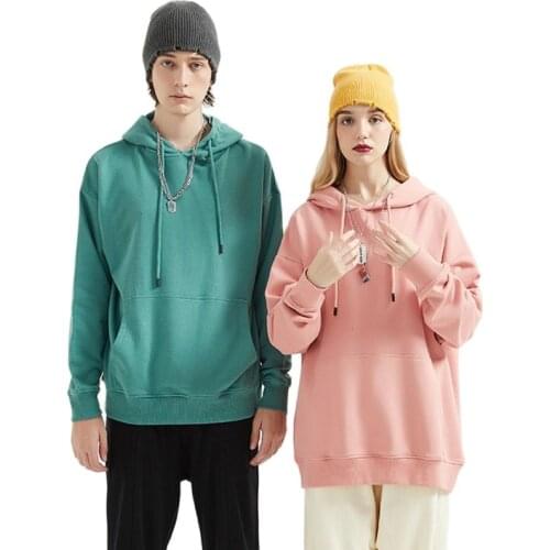 Korean Fashion Simple Solid Mens Oversized Hoodies Pullover Extra Long Yellow Couples Hooded Sweatshirts Women Clothes For Teens