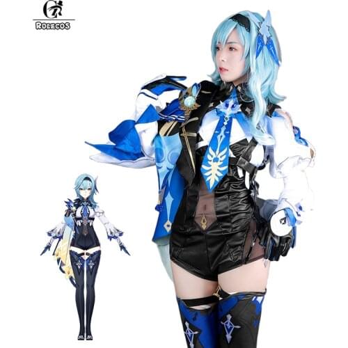 ROLECOS Genshin Impact Eula Cosplay Costume Uniform Cosplay Costume Women Halloween Party Outfit Game Suit Lovely Jumpsuits