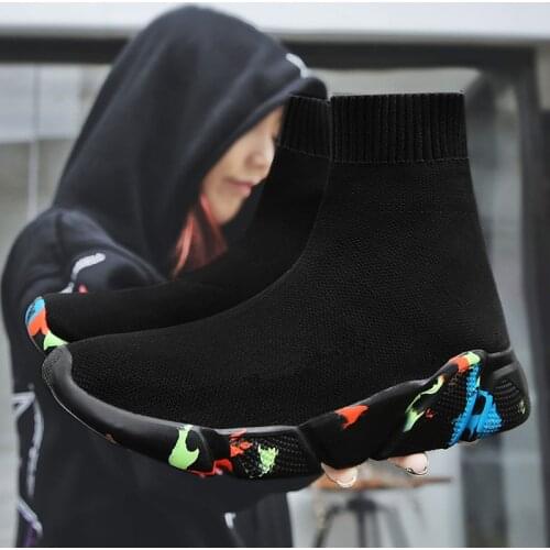 Oversize high base lightweight Running shoes woman Socks Sneakers Womens sports shoes Lady ladies sport shoes Sneakers B-524