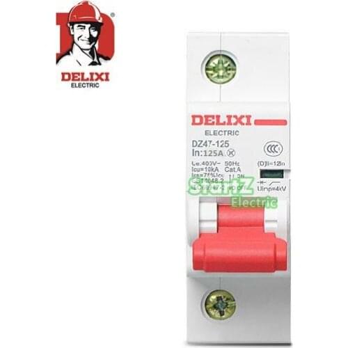 125A 1P "C" Curvers 10KA Miniature Circuit Breaker DZ47S DELIXI MCB