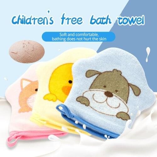 Soft Kids Baby Bath Brushes Towels Cartoon Animal Shape Shower Gloves Washcloth For Bathing Childrens Wash Clean Shower Massage
