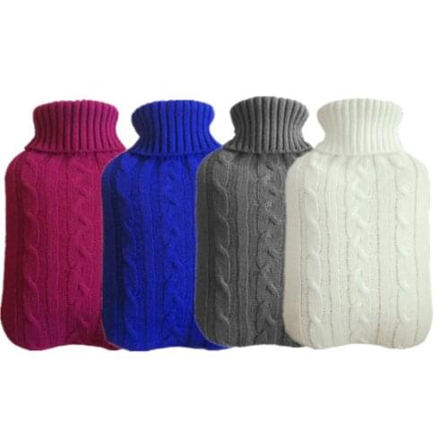 Soft Knitted Cover Case for Winter Warm 2L Hot Water Bottle Hand Warmer Cold-proof Heat Warm Preservation 5Colors