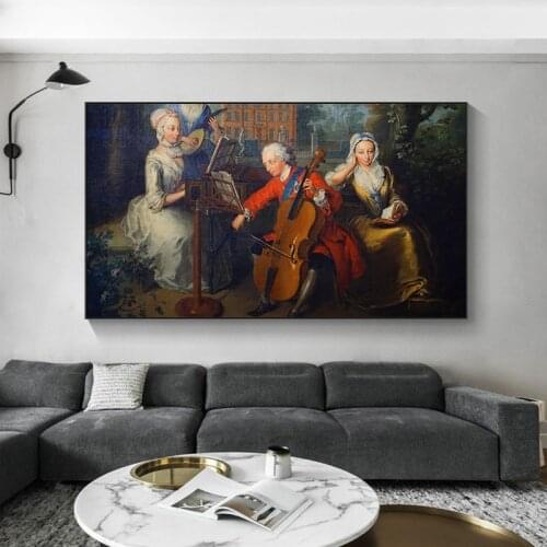 Figure Portrait Canvas Painting Playing The Violin Wall Art Posters Prints Wall Pictures for Living Room Home Wall Cuadros Decor