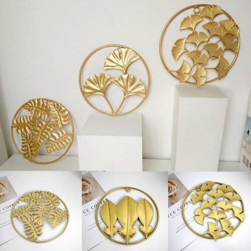 New Nordic Light Luxury Leaf Wall Decoration Modern Home Living Room Golden Iron Art Stereo Ginkgo Leaf Wall Decoration Painting