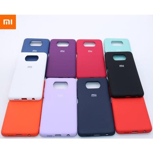 Original Xiaomi Mi Poco X3 Silky Soft-Touch Liquid Silicone Phone Protective Cover Case for Poco X3 with logo
