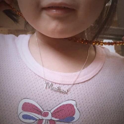 Personalized Baby Customized Name Necklace Boy Girl Stainless Steel Necklace Cute New Childrens Jewelry Birthday Gift