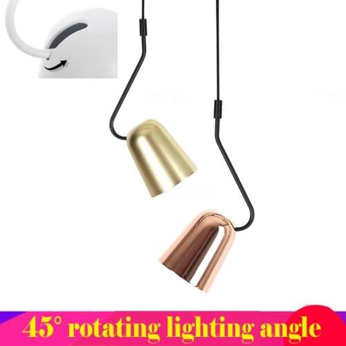 Nordic pendant lamps modern simplicity droplight Iron Electroplating Dudu bird 45 degrees Adjusted pendant lights bar restaurant