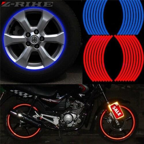 Reflective Tape Car Motorcycle Rim Stripe 17 18 " Wheel Decal Stickers Car Accessories Car Rim Tape Sticker 16pcs Per Set