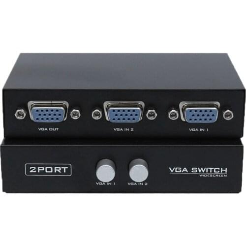 Top 1920x1440 Vga Switch 2-In-1-Out 2 Port Sharing Switch Switcher Splitter Box For Computer Keyboard Mouse Monitor Adapter