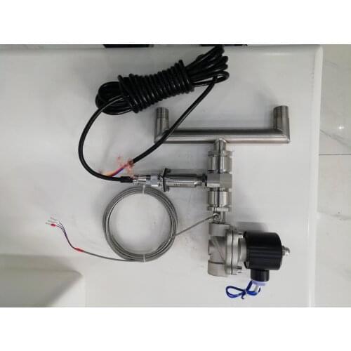 High accuracy turbine flow meter 10K NTC temperature sensor customized pipe 1/2NPT solenoid valve total 180mm length