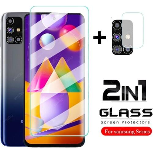 2 in 1 tempered glass for samsung galaxy m31s m31 prime m 31 s 31s 2020 m315f 6.4'' sm-m317f/ds 6.5'' protective glass film