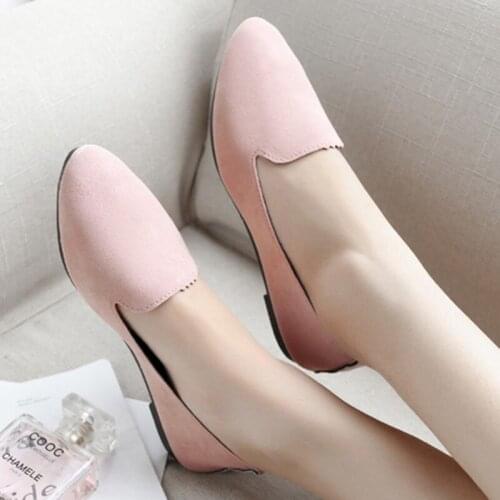 Women Flats Shallow Women Shoes For Nurse Ballerina Chaussures Femme Casual Women Loafers Suede Leather Ballet Flat Shoes