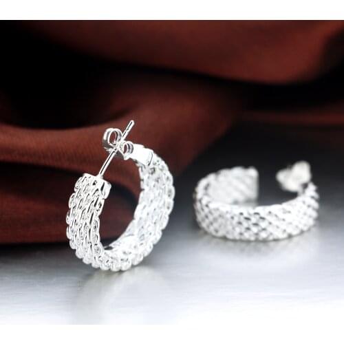 Wholesale Fashion brand Jewelry Vintage 100% S925 Sterling silver Stud Earrings Women Prevent allergies silver earrings