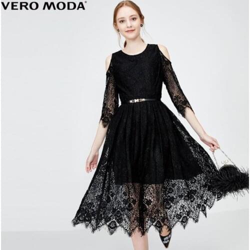 Vero Moda Women Cut-out Shoulder Lace Party Dress | 32017C515