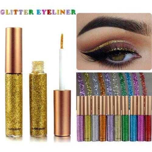 1PC Shining Glitter Liquid Eyeliner Pencil Long Lasting Shimmer Metallic 2 in 1 Eye Shadow & Liner Combination Pencil