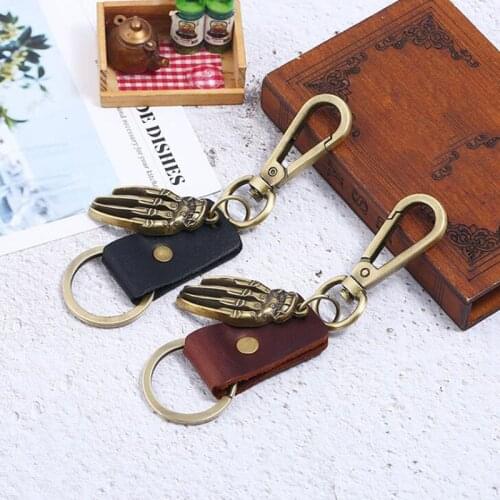 1PC Cool Key Chain For Men Car Trinket Retro Strange Hand Car Key Ring Bag Holder Ornaments Leather Keychain