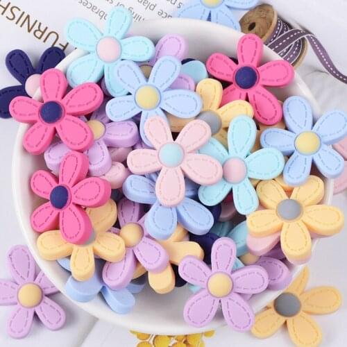 10Pcs Cute Flower Resin Flatback Cabochon Scrapbook Embellishments Resin Flower Earrings Phone Decoration Diy Crafts
